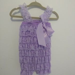 Adorable lace ruffle romper